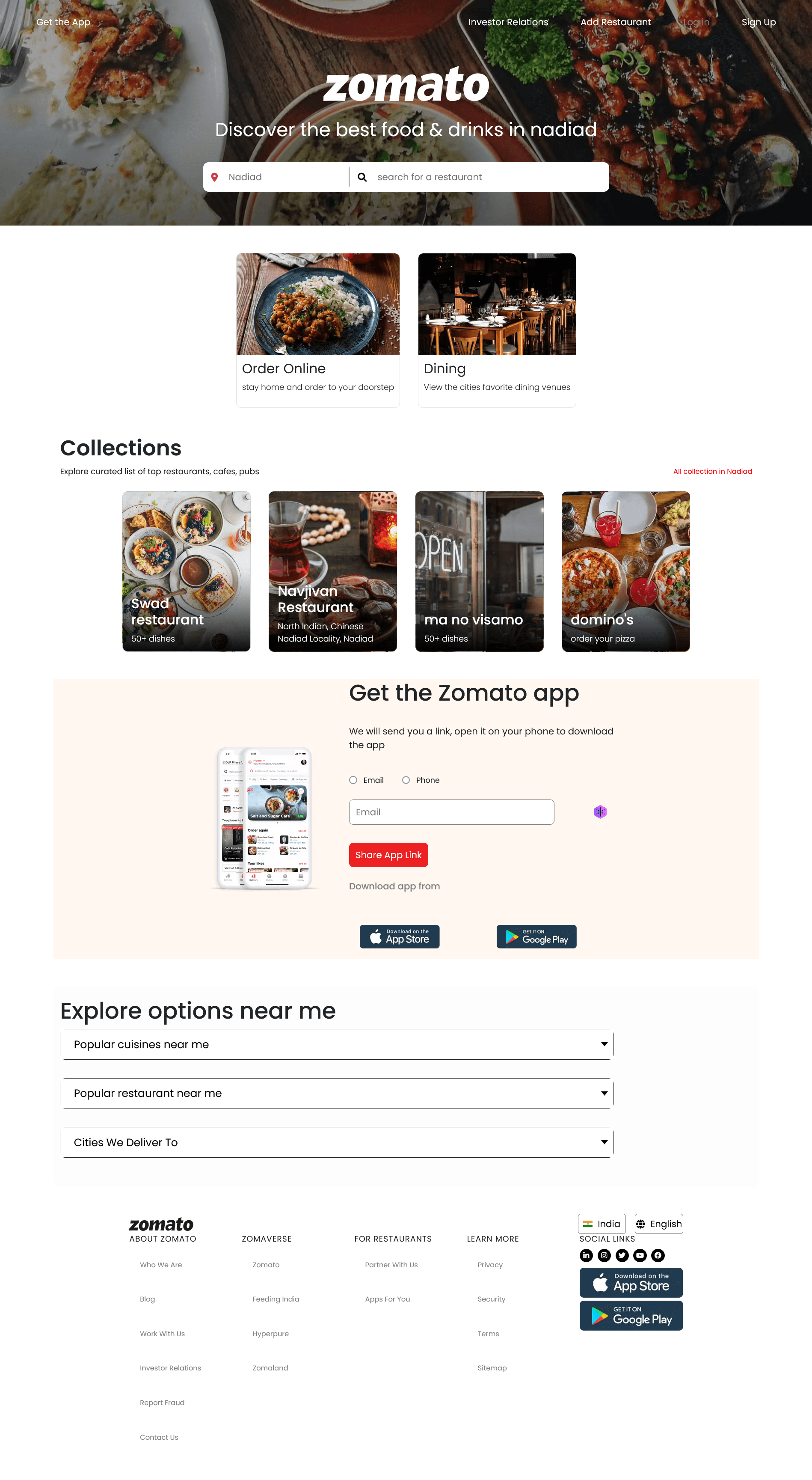 Zomato Clone screenshot